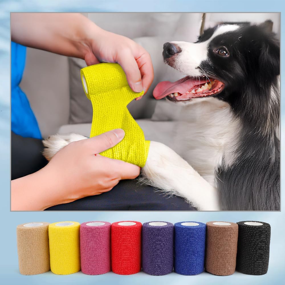 Pet Cohesive Bandage, Vet Self Adherent Animals Wrap
