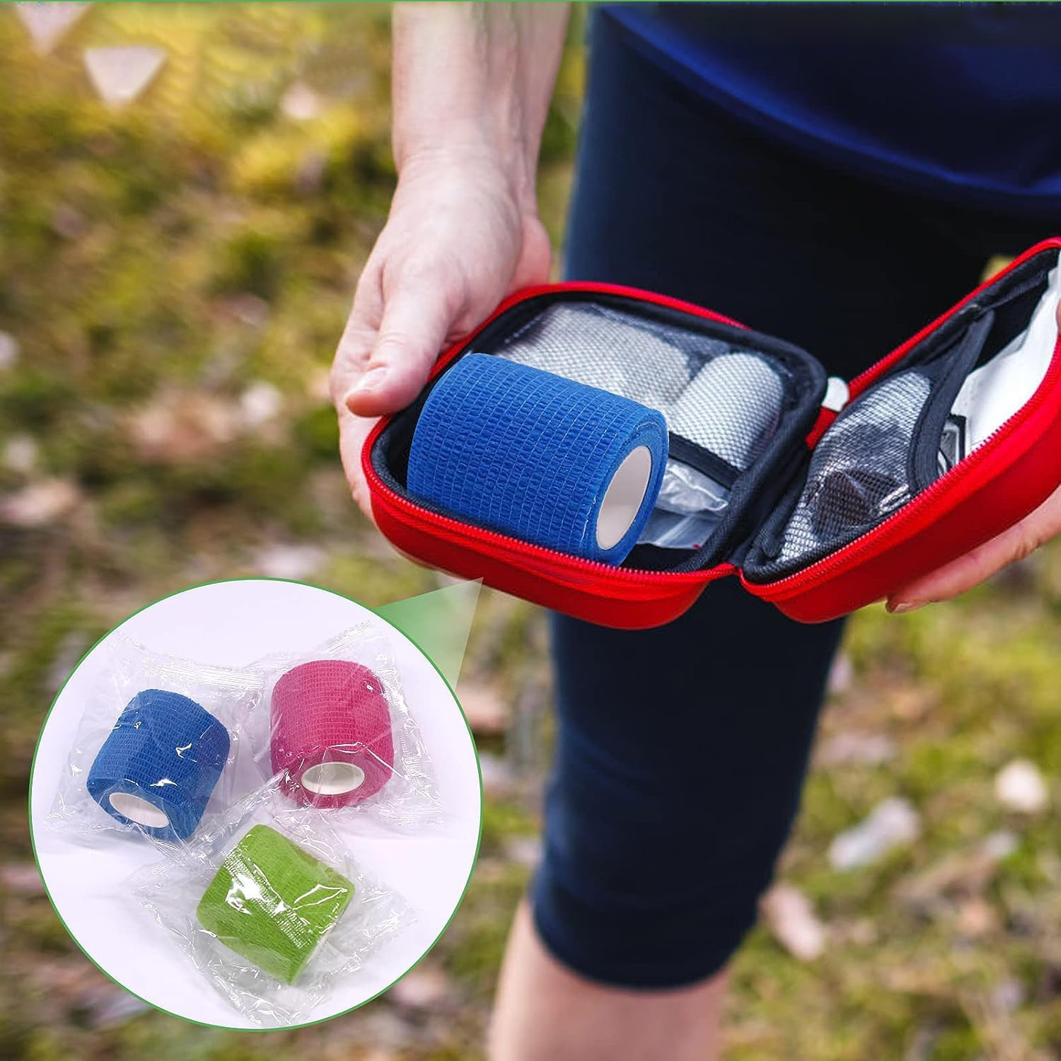 Latex Free First aid kit, Flexible Wrap Cohesive Bandage