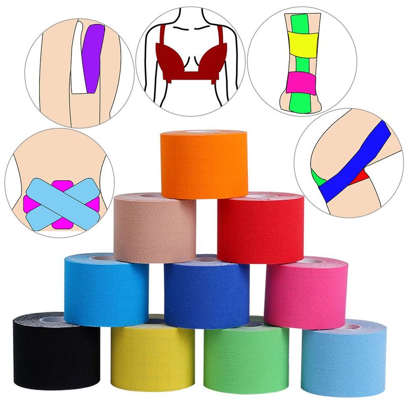 Kinesiology Tape Roll – Waterproof Sports Tape para sa Muscle Support, Joint Comfort at Recovery (2.5cm hanggang 10cm)